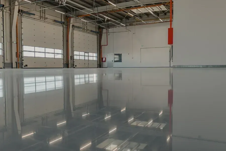 Empty, bright hallway leading to a bright window at the end.